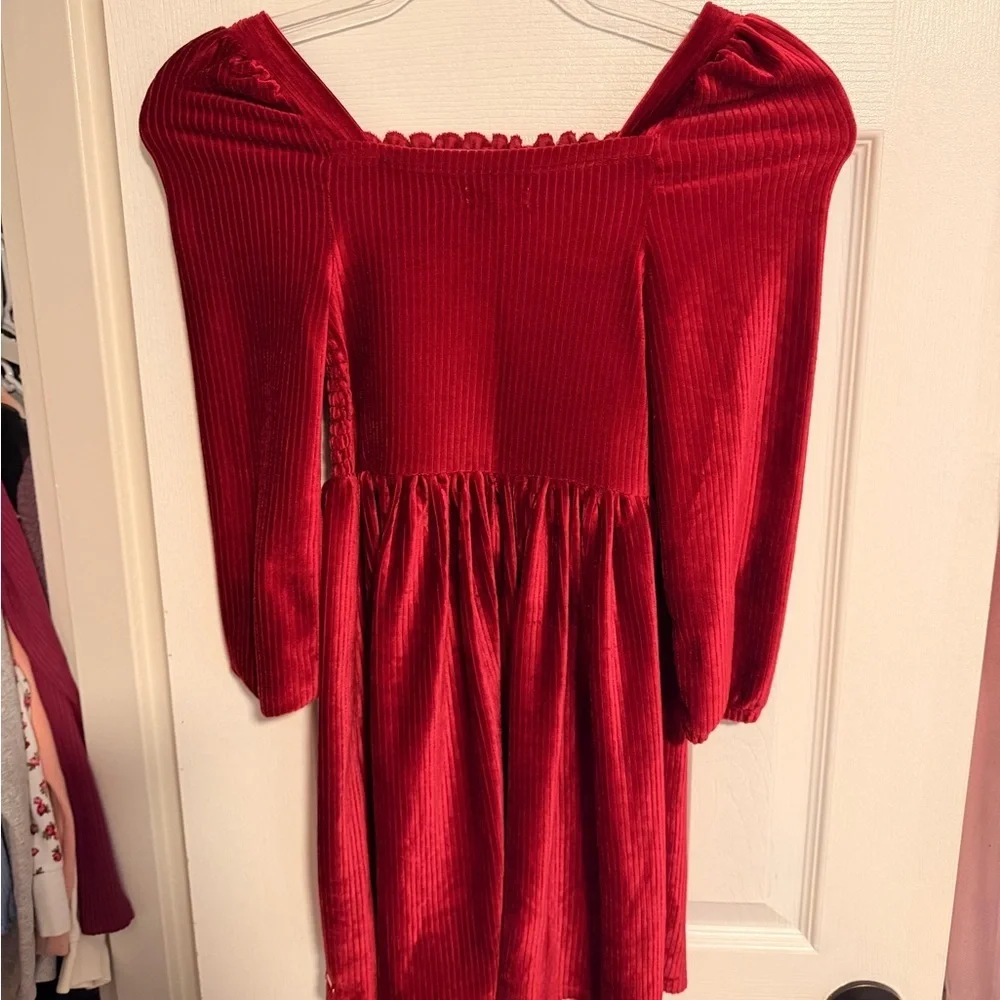 Tahari Girls' Red velvet Dress